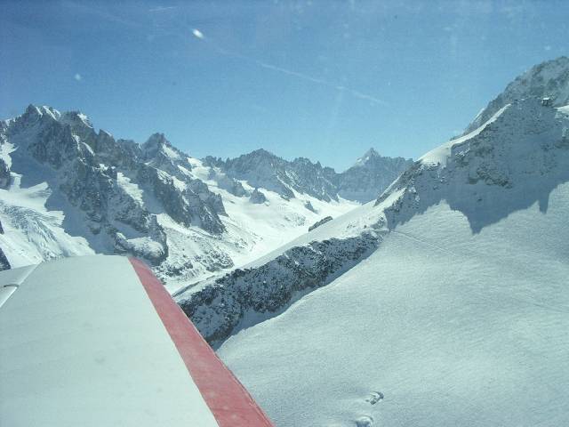 Quittant le glacier de Tal�fre vers le glacier de Leschaux.
